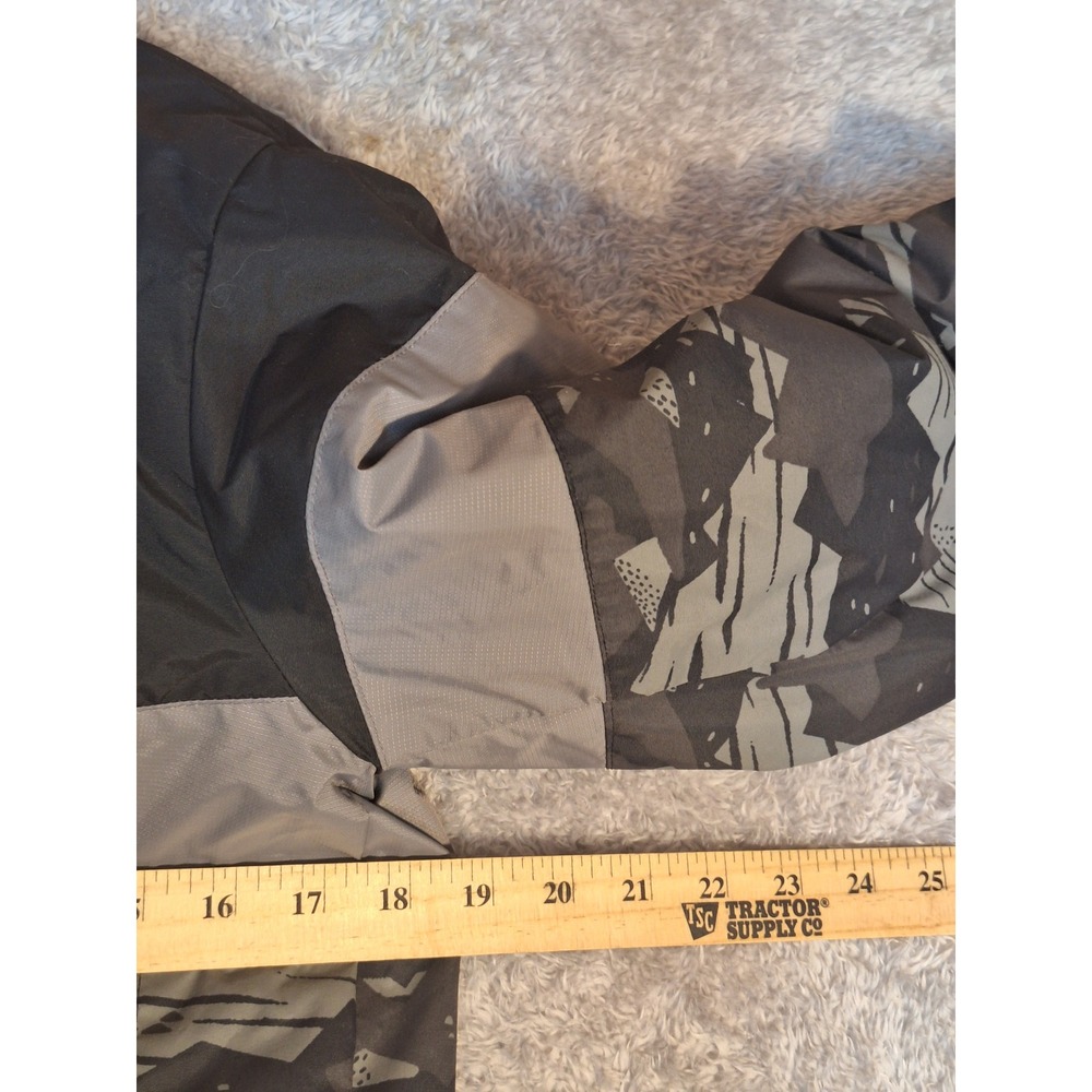 Columbia Boys L 14/16 Insulated Hooded Jacket Black Grey Camo Outgrown SB5836 - Picture 4 of 13